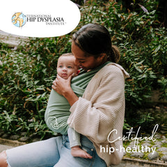 Boba wrap hip-healthy certification badge signals ergonomic design.