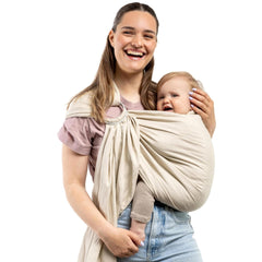 Boba Ring Sling Pampas closeup strap detail highlights breathable fabric for all-day comfort.