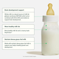 Bobbie whey-to-casein 60:40 protein blend mirrors mature breast milk.