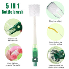 BOBOAR stiff corner brush scrubs edges for thorough bottle cleaning
