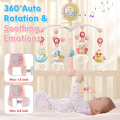 BOBXIN remote-controlled crib mobile lets you adjust settings quietly.