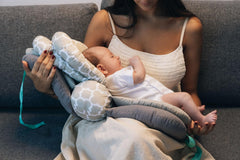 bodreamz nursing pillow breathable cotton fabric gentle on baby and durable.