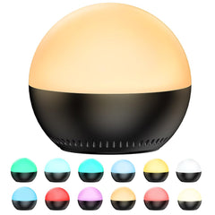 BodyHush portable sound machine and night light shown from front view for restful sleep.