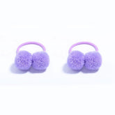 BOENBE LOVED baby hair ties purple pom pom provide gentle hold for toddler ponytails.