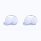Boenbe Loved baby hair ties with white pom poms provide a gentle ponytail hold for delicate hair.