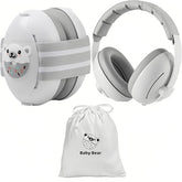 BOENFU noise-cancelling headphones with baby headband protect little ears during flights.
