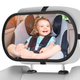BOEYOS baby car mirror close-up showing shatterproof frame and durable construction.