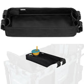 Boffinby double-sided stroller tray front view for snacks on the go
