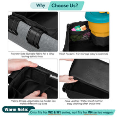 Boffinby tray featuring cup holders and mesh pockets for essentials