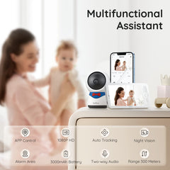 BOIFUN 1080p camera night vision for clear overnight baby watching