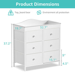 BOLUO Changing Table Dresser assembly steps illustrate quick setup.