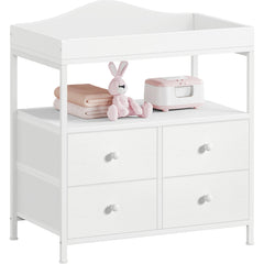 BOLUO changing table top white wide diaper area for easy changes