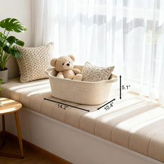 BOMINICA cotton rope storage basket flat-pack shipping shows easy setup and space-saving design.