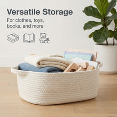 BOMINICA cotton rope storage basket nursery toy storage demonstrates versatile use in playrooms.