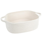 BOMINICA cotton rope storage basket side view shows durable construction for tidy living spaces.