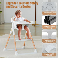 BONBAY high chair removable tray enables quick cleanup after meals.