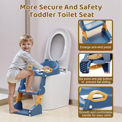 Bonbay potty seat anti-slip pads ensure stable footing on toilet.
