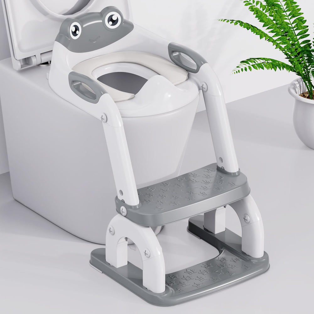 Bonbay potty seat with step-stool angled view demonstrating stable 2-in-1 design for toddlers.