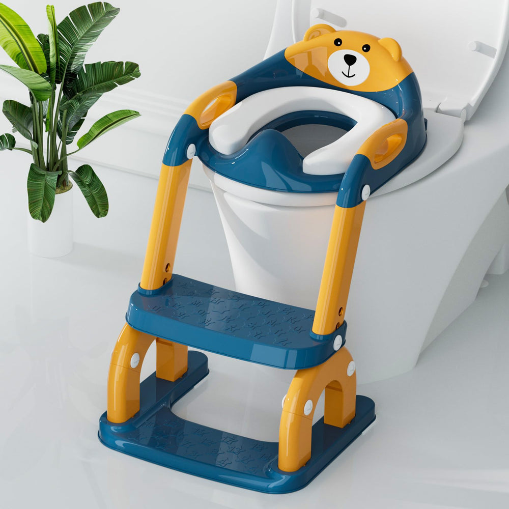 Bonbay potty seat step-stool elevates stability for confident independent toilet training.