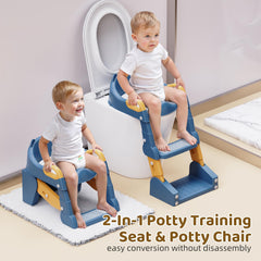 Bonbay potty seat step stool ladder in use promotes toddler independence.