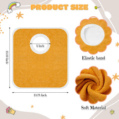 Bonuci baby bibs full-coverage yellow, protects clothes during feeding.