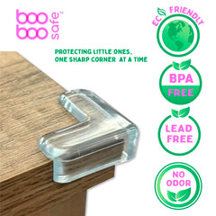 Boo Boo Safe transparent corner covers blend with décor while protecting little ones.