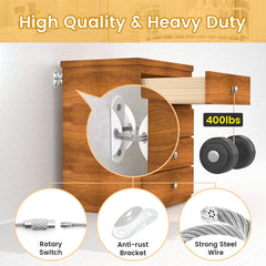 Booda Brand heavy-duty anchors, 400 lbs capacity, white finish, reliable anti-tip for tall furniture
