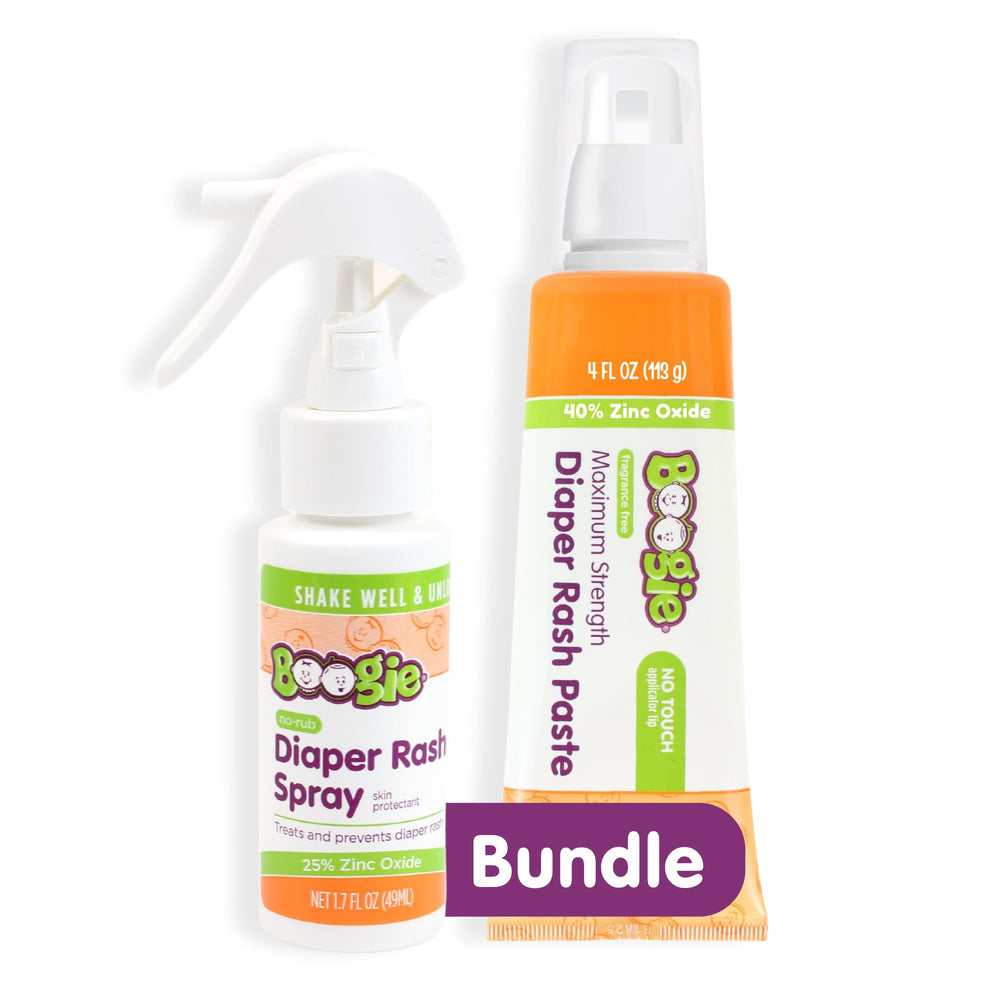 Boogie diaper rash paste tube 4oz demonstrating strong barrier protection for irritated skin.