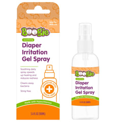 Boogie Hypochlorous diaper rash spray bottle for easy, hands-free cleansing.