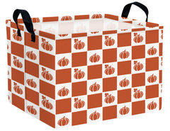 BOOHIT grid-pumpkin-canvas-bin keeps Halloween treats organized and easy to grab.