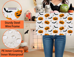 BOOHIT Halloween Boo Basket bat-pumpkin pattern closeup highlights playful decor cue.
