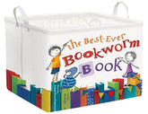 Boohit Large Kids Book Storage Bin collapsible design shows space-saving organization