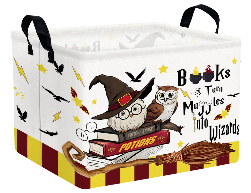 BOOHIT Large Magic Nursery Basket folded for easy closet storage and clutter reduction.