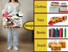 BOOHIT Large Magic Nursery Basket filled with books and plush toys keeps play areas organized.