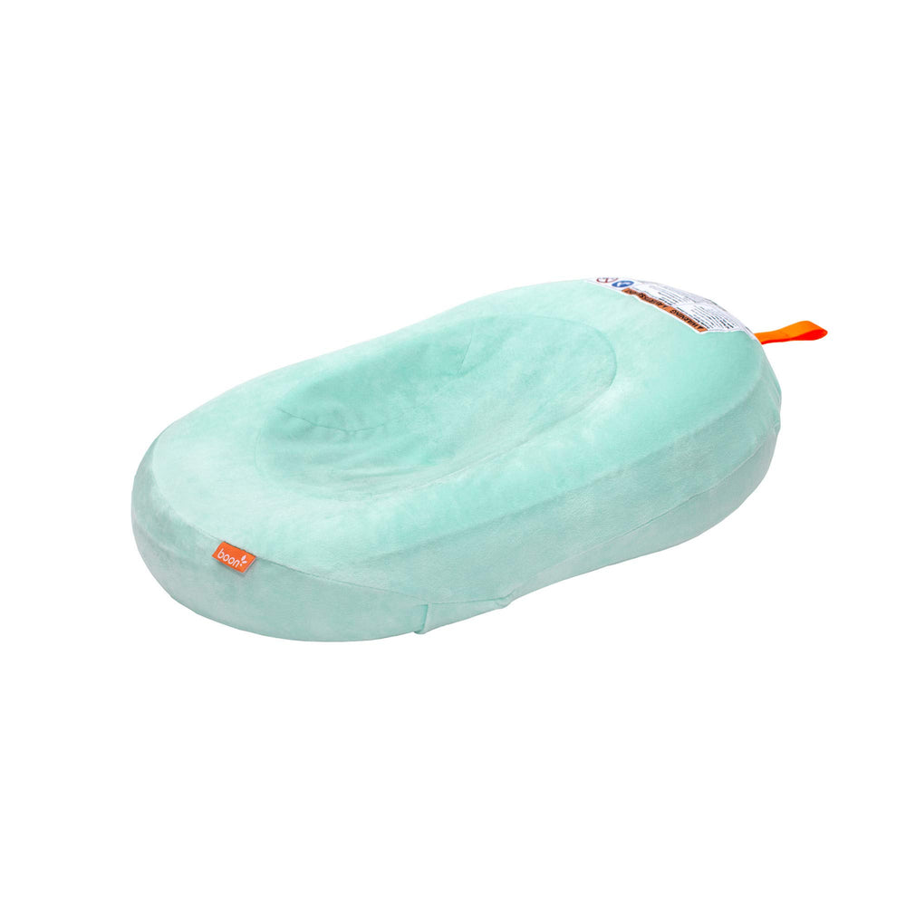 Boon Puff inflatable baby bather with cloud-like comfort supports calm baths