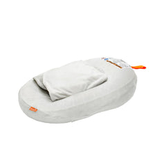 Boon Puff+ inflatable baby bather with cloud-like comfort supports gentle bath time.