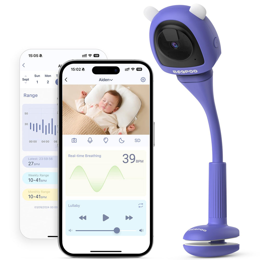BOOPOO baby monitor camera view delivers crisp 2K video for quick check-ins.