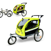 Booyah Strollers 3-in-1 front-view trailer supports on-the-go family outings.