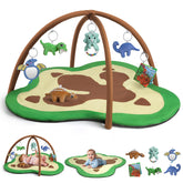 bopopo Baby Gym Play Mat with oversize dinosaur claws top view for tummy time exploration