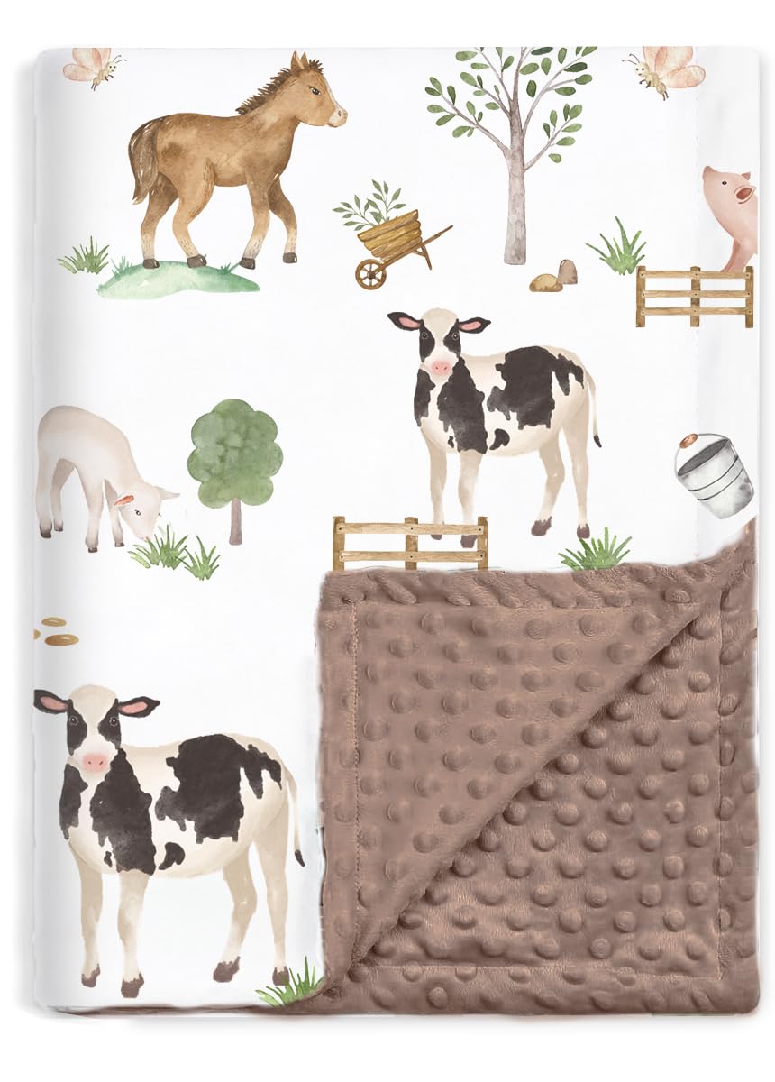 BOPRIO baby blanket front close-up in soft minky for cozy comfort