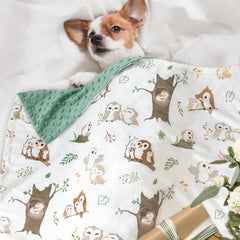 BOPRIO nursery blanket wrapped on baby for secure cuddle.