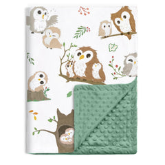 BOPRIO baby blanket owl design close-up for cozy bedtime.
