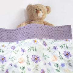 BORITAR floral purple design nursery blanket enhances decor with cozy warmth for naps.