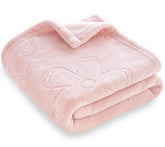 BORITAR baby blanket pink floral texture offers cozy comfort for nap time.