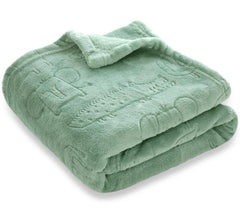 BORITAR baby blanket in sage green with plush flannel for gentle baby skin.