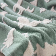 BORITAR sage-green 3D fox nursery blanket elevates decor while offering cozy snuggles.