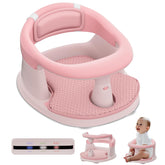 BORRAV baby bath seat pink assembled for cozy, up-holding support during bath time.
