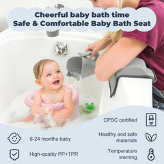 BORRAV baby bath seat pink with temperature indicator aids safe water checks.