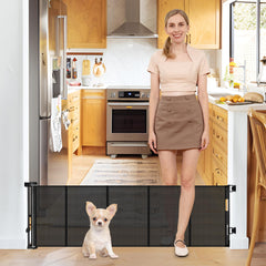 Borthmiu 20-inch doorway gate with step-over design keeps puppies safe