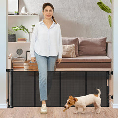 Borthmiu 24inch tall retractable gate mesh keeps kids safe while you pass through